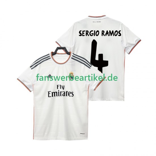 SERGIO RAMOS 4 Retro 2013 2014 Trikot Real Madrid Herren Heimausrüstung Kurzarm