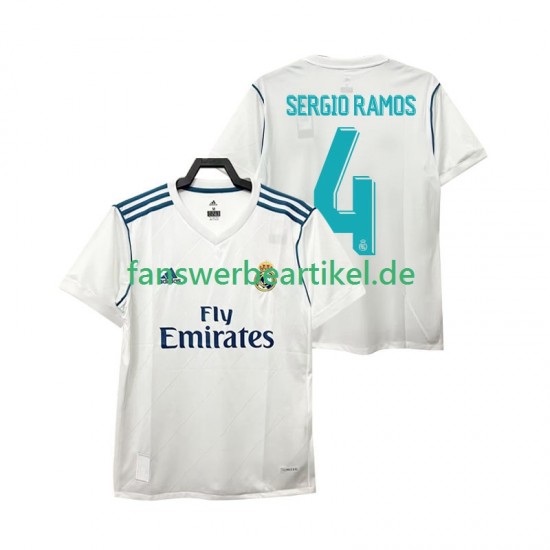 SERGIO RAMOS 4 Retro 2017 2018 Trikot Real Madrid Herren Heimausrüstung Kurzarm