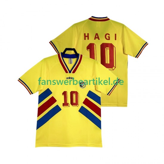 Hagi 10 Retro Trikot Rumänien Herren Heimausrüstung 1994 Kurzarm