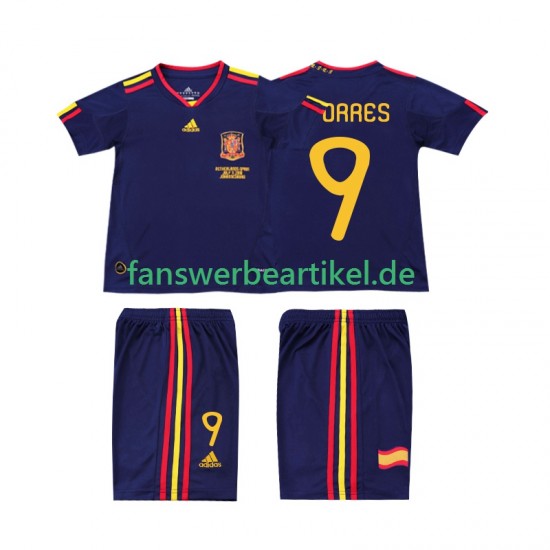 TORRES 9 Retro Trikot Spanien Kinder Auswärtsausrüstung 2010 Kurzarm