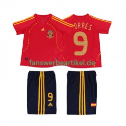 TORRES 9 Retro Trikot Spanien Kinder Heimausrüstung 2008 Kurzarm