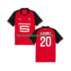 Andres Gomez 20 Trikot Stade Rennes Herren Heimausrüstung 2025-2026 Kurzarm