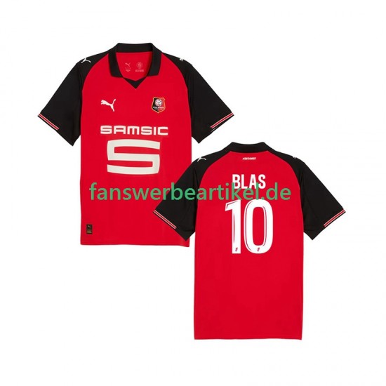 Ludovic Blas 10 Trikot Stade Rennes Herren Heimausrüstung 2025-2026 Kurzarm
