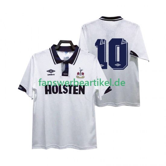 10 Retro 1991 1993 Trikot Tottenham Hotspur Herren Heimausrüstung Kurzarm
