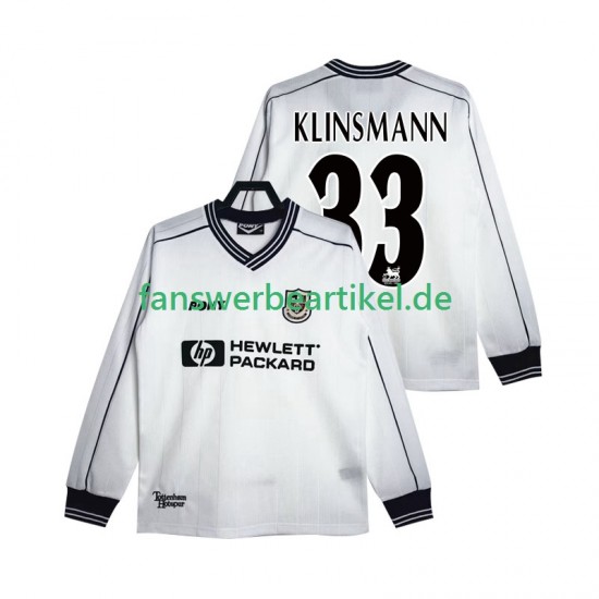 KLINSMANN 33 Retro 1997 Trikot Tottenham Hotspur Herren Heimausrüstung 1999 Langarm