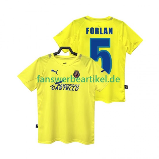 FORLAN 5 Retro 2005 Trikot Villarreal CF Herren Heimausrüstung 2006 Kurzarm