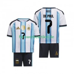 Rodrigo De Paul 7 Trikot Argentinien Kinder Heimausrüstung WM 2026 Kurzarm