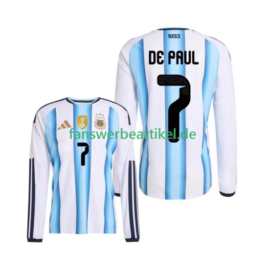 Rodrigo De Paul 7 Trikot Argentinien Herren Heimausrüstung WM 2026 Langarm