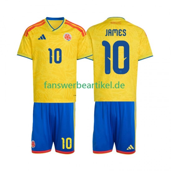 James Rodriguez 10 Trikot Kolumbien Kinder Heimausrüstung WM 2026 Kurzarm