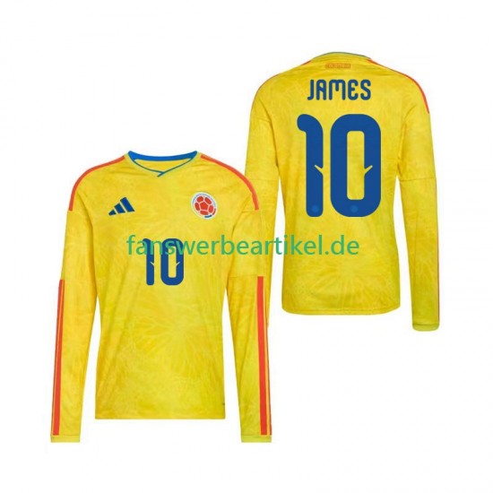 James Rodriguez 10 Trikot Kolumbien Herren Heimausrüstung WM 2026 Langarm