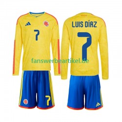 Luis Diaz 7 Trikot Kolumbien Kinder Heimausrüstung WM 2026 Langarm