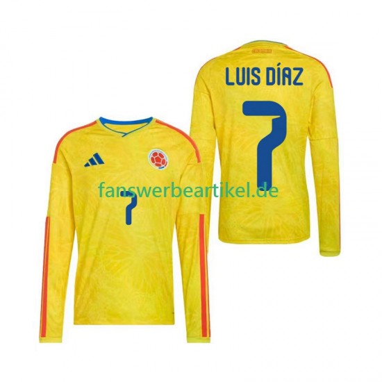 Luis Diaz 7 Trikot Kolumbien Herren Heimausrüstung WM 2026 Langarm