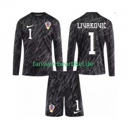 DOMINIK LIVAKOVIC 1 Torwart Trikot Kroatien Kinder Ausweich ausrüstung 2024 Langarm