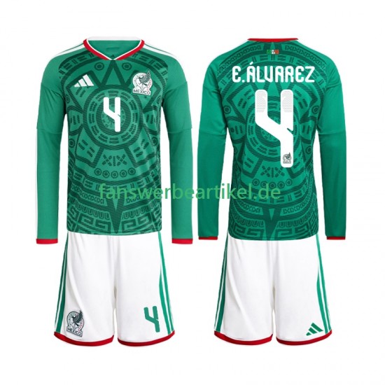 Edson Alvarez 4 Trikot Mexiko Kinder Heimausrüstung WM 2026 Langarm