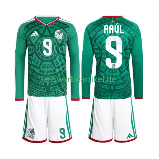 Raul Jimenez 9 Trikot Mexiko Kinder Heimausrüstung WM 2026 Langarm