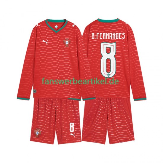 Bruno Fernandes 8 Trikot Portugal Kinder Heimausrüstung WM 2026 Langarm