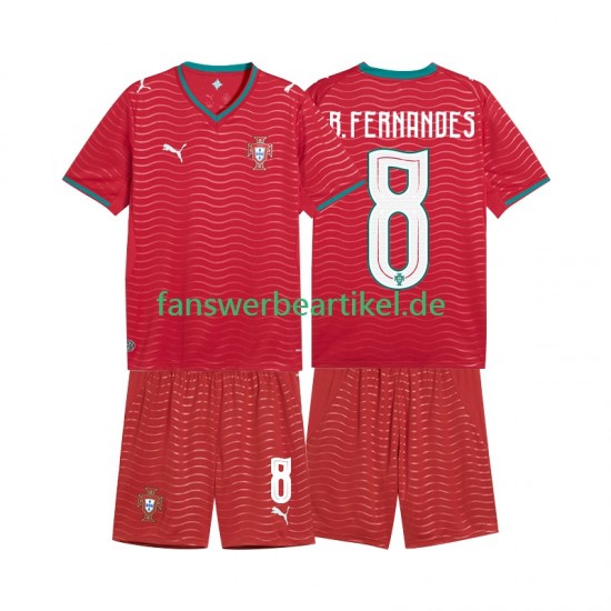 Bruno Fernandes 8 Trikot Portugal Kinder Heimausrüstung WM 2026 Kurzarm