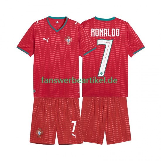 Cristiano Ronaldo 7 Trikot Portugal Kinder Heimausrüstung WM 2026 Kurzarm