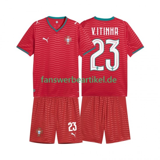 Vitinha 23 Trikot Portugal Kinder Heimausrüstung WM 2026 Kurzarm