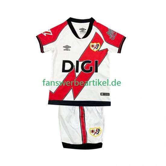 Trikot Rayo Vallecano Kinder Heimausrüstung 2025-2026 Kurzarm