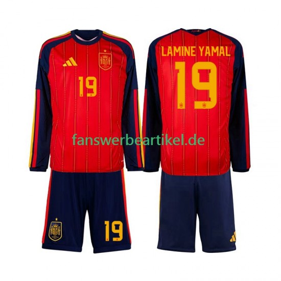 Lamine Yamal 19 Trikot Spanien Kinder Heimausrüstung WM 2026 Langarm