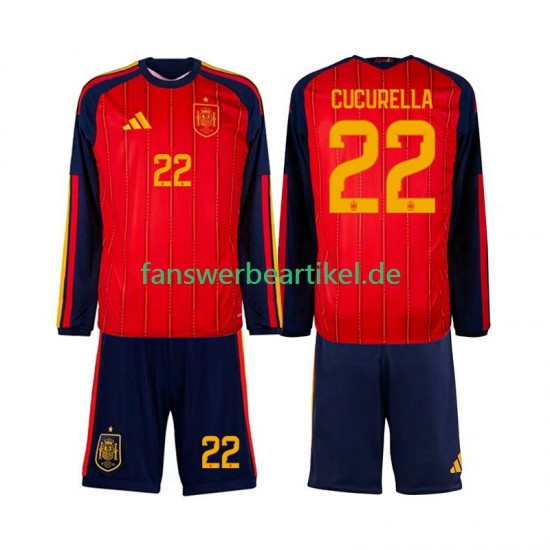 Marc Cucurella 22 Trikot Spanien Kinder Heimausrüstung WM 2026 Langarm