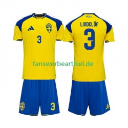 Victor Lindelof 3 Trikot Schweden Kinder Heimausrüstung 2026 Kurzarm