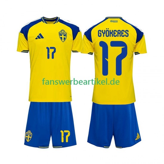 Viktor Gyokeres 17 Trikot Schweden Kinder Heimausrüstung 2026 Kurzarm