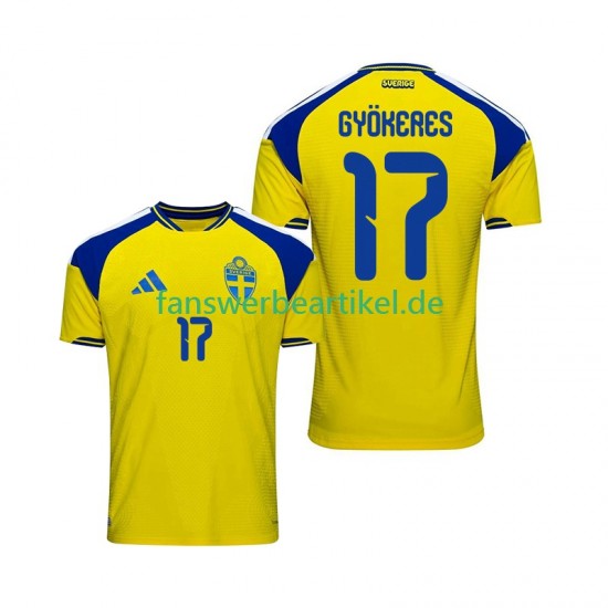 Viktor Gyokeres 17 Trikot Schweden Herren Heimausrüstung 2026 Kurzarm