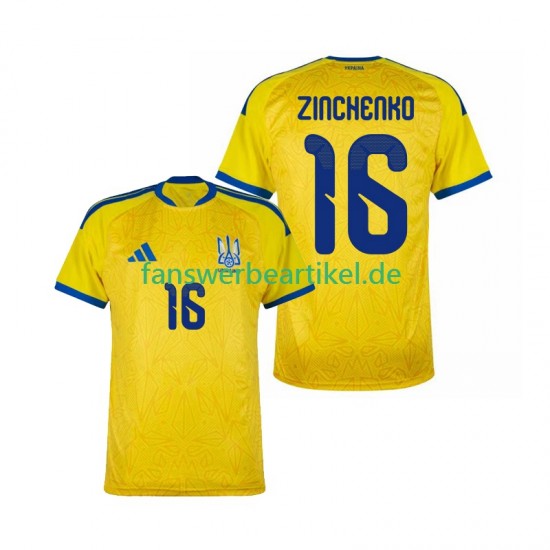 Oleksandr Zinchenko 16 Trikot Ukraine Herren Heimausrüstung WM 2026 Kurzarm