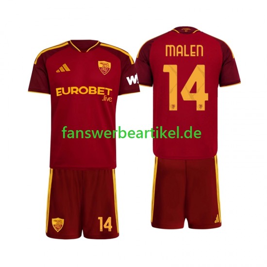Donyell Malen 14 Trikot AS Rom Kinder Heimausrüstung 2026-2027 Kurzarm