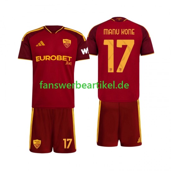 Manu Kone 17 Trikot AS Rom Kinder Heimausrüstung 2026-2027 Kurzarm