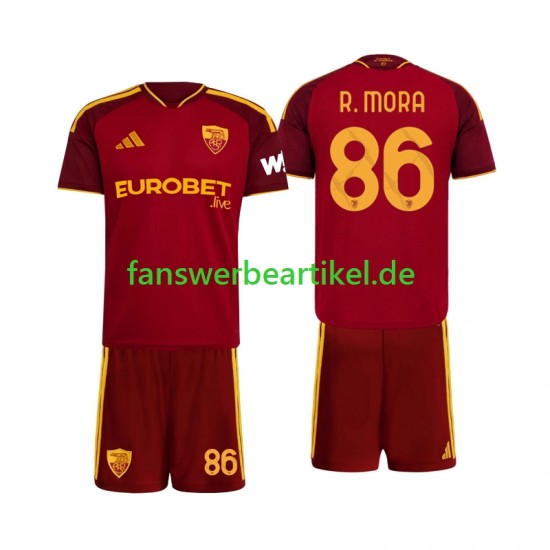 Rodrigo Mora 86 Trikot AS Rom Kinder Heimausrüstung 2026-2027 Kurzarm