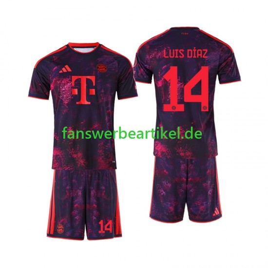 Luis Diaz 14 Trikot FC Bayern München Kinder Ausweich ausrüstung 2026-2027 Kurzarm