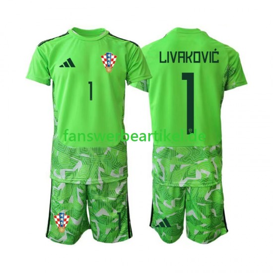 Dominik Livakovic 25 Torwart Trikot Kroatien Kinder Heimausrüstung 2026-2027 Kurzarm