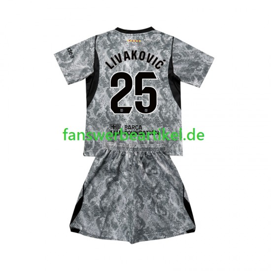 Dominik Livakovic 25 Torwart Trikot FC Barcelona Kinder Auswärtsausrüstung 2026-2027 Kurzarm