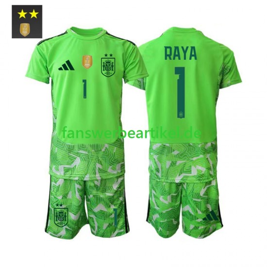 David Raya 1 Torwart Trikot Spanien Kinder Ausweich ausrüstung 2026-2027 Kurzarm
