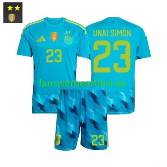 Unai Simon 23 Torwart Trikot Spanien Kinder Heimausrüstung 2026-2027 Kurzarm