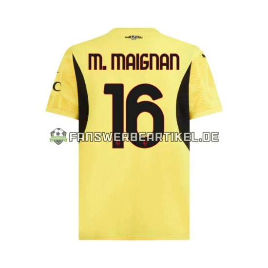 Mike Maignan 16 Torwart Trikot AC Mailand Herren Auswärtsausrüstung 2024-2025 Kurzarm