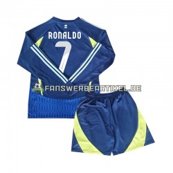 Cristiano Ronaldo 7 Trikot Al-Nassr Kinder Auswärtsausrüstung 2024-2025 Langarm