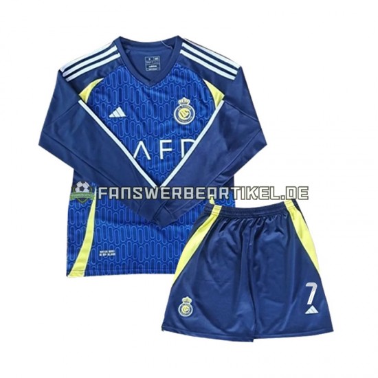 Cristiano Ronaldo 7 Trikot Al-Nassr Kinder Auswärtsausrüstung 2024-2025 Langarm