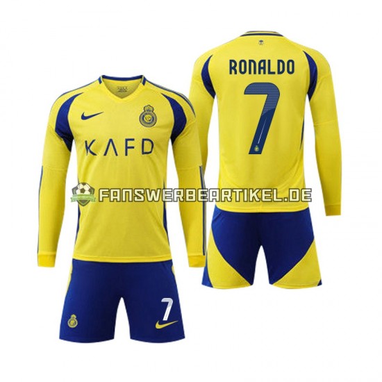 Cristiano Ronaldo 7 Trikot Al-Nassr Kinder Heimausrüstung 2024-2025 Langarm