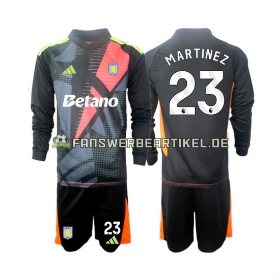 Emiliano Martinez 23 Torwart Trikot Aston Villa Kinder Auswärtsausrüstung 2024-2025 Langarm