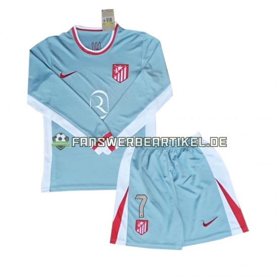 Antoine Griezmann 7 Trikot Atlético Madrid Kinder Auswärtsausrüstung 2024-2025 Langarm