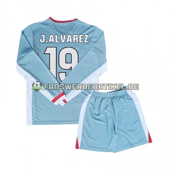 Julian Alvarez 19 Trikot Atlético Madrid Kinder Auswärtsausrüstung 2024-2025 Langarm