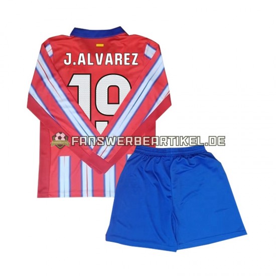 Julian Alvarez 19 Trikot Atlético Madrid Kinder Heimausrüstung 2024-2025 Langarm