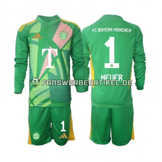 Manuel Neuer 1 Torwart Trikot FC Bayern München Kinder Viertes ausrüstung 2024-2025 Langarm