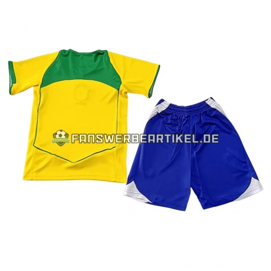 Retro Trikot Brasilien Kinder Heimausrüstung 2004 Kurzarm