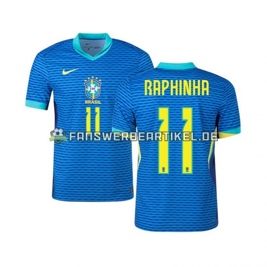 RAPHINHA 11 Trikot Brasilien Herren Auswärtsausrüstung 2024 Kurzarm