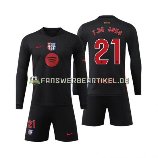 F DE JONG 21 Trikot FC Barcelona Kinder Auswärtsausrüstung 2024-2025 Langarm